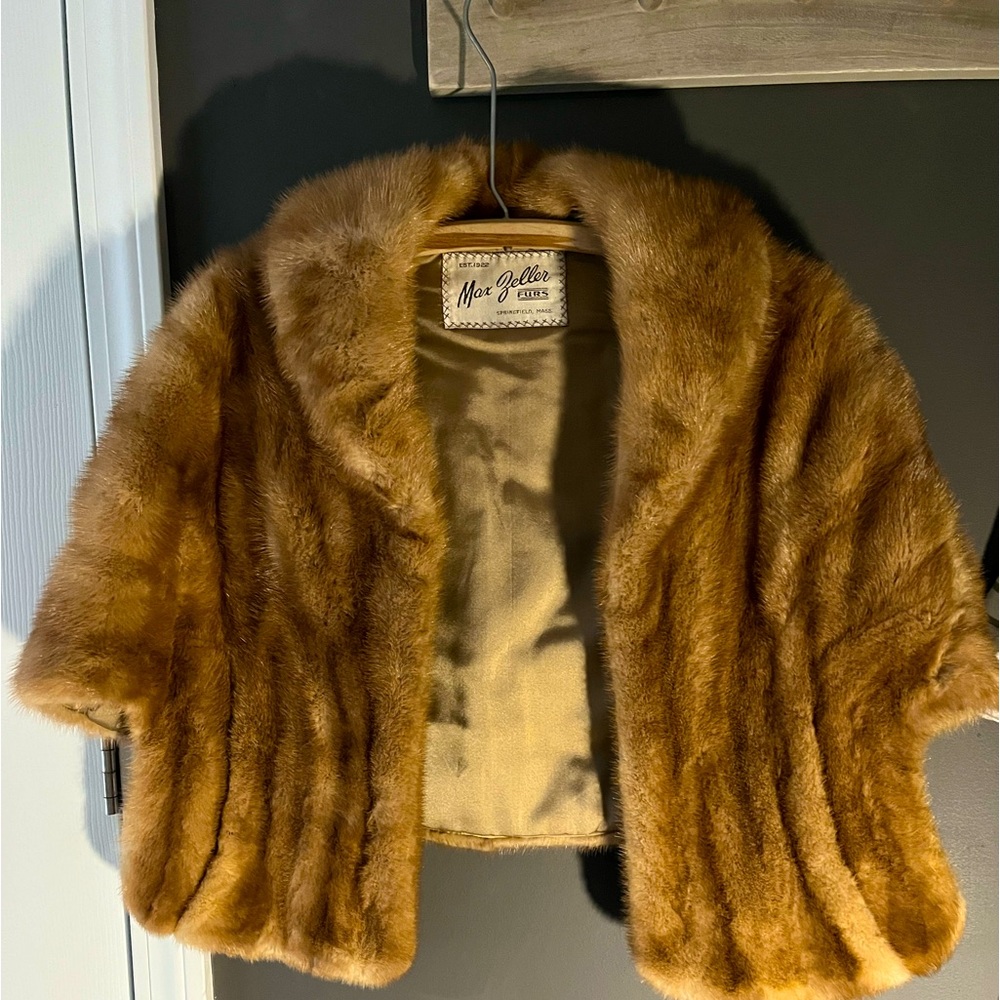 Mink half jacket/over shoulder shall